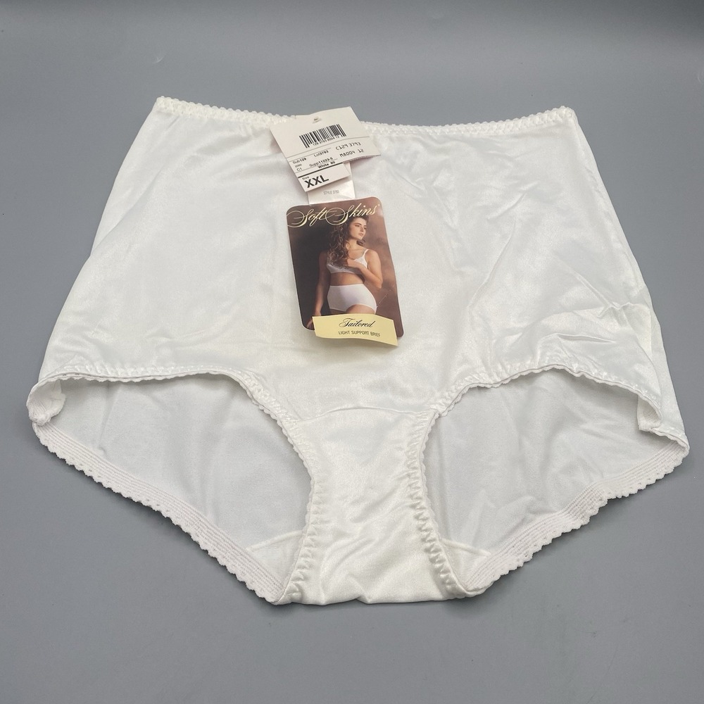 Vtg Soft Skins JC Penney White Nylon Spandex Panty #3793 Sz XXL‎ 33/34 Granny
